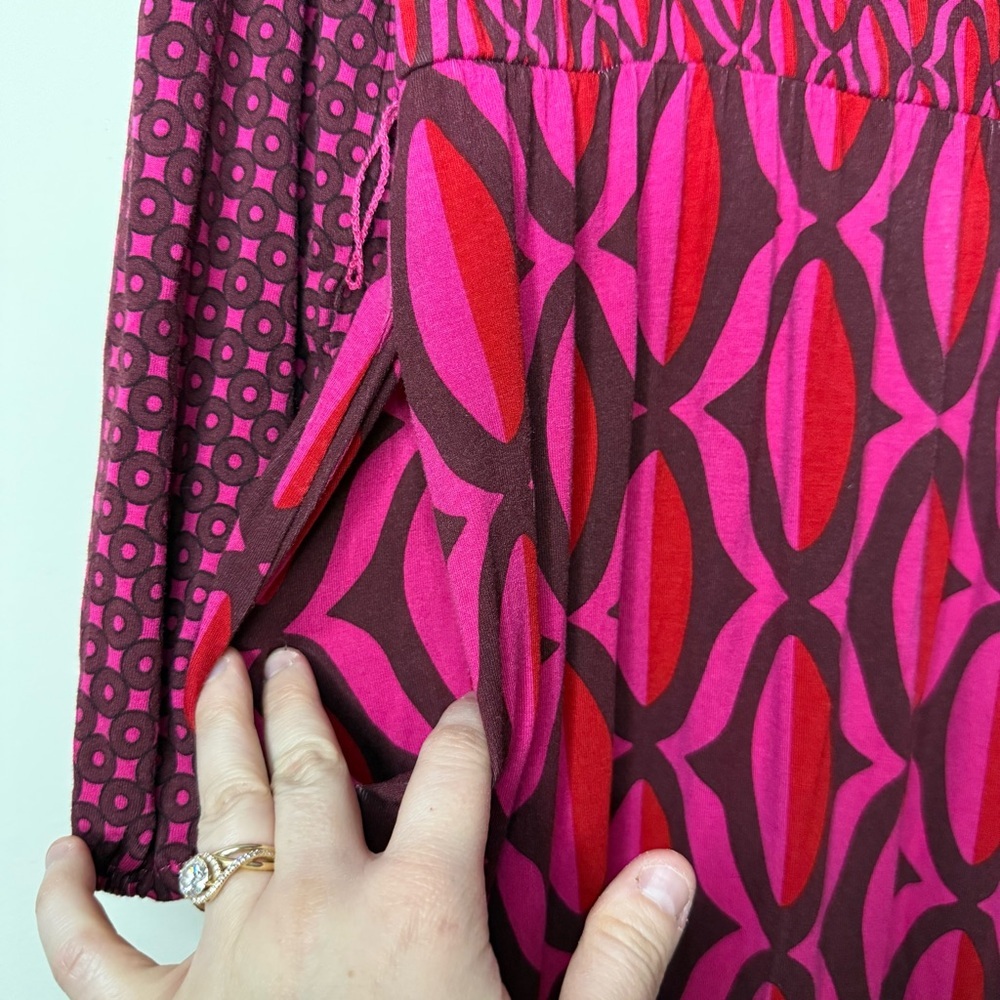 BODEN Jersey Maxi Wrap Dress in Geo Valley - Picture 7 of 11